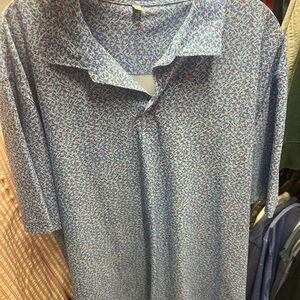 Peter Millar Blue Floral Polo XL